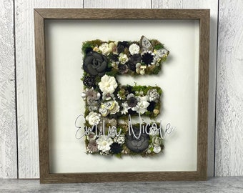 Custom Floral Name Sign, Personalized Floral Letter, Flower Letter Monogram, Personalized Baby Wall Decor