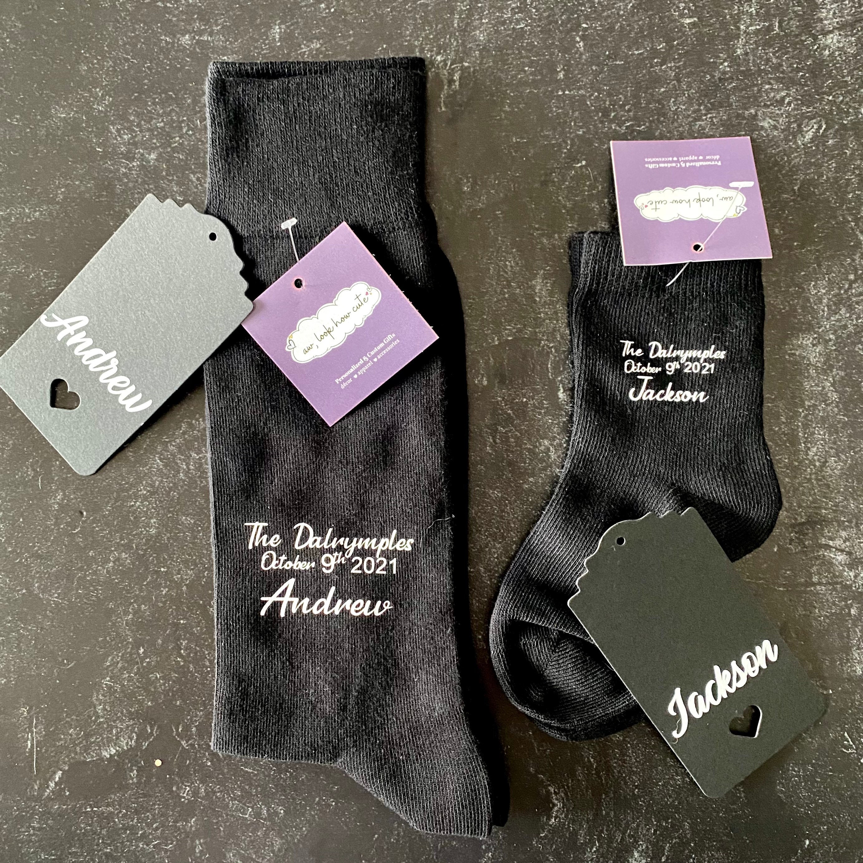 Personalized Groomsmen Socks Custom Groomsmen Socks Black Etsy