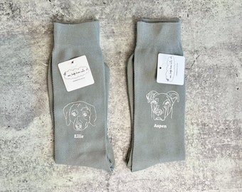 Custom Face Socks, Personalized Men Sized Dress Socks, Custom Drawing on Socks, Groomsmen Gift, Custom Dog Face Socks, Custom Cat Face Sock