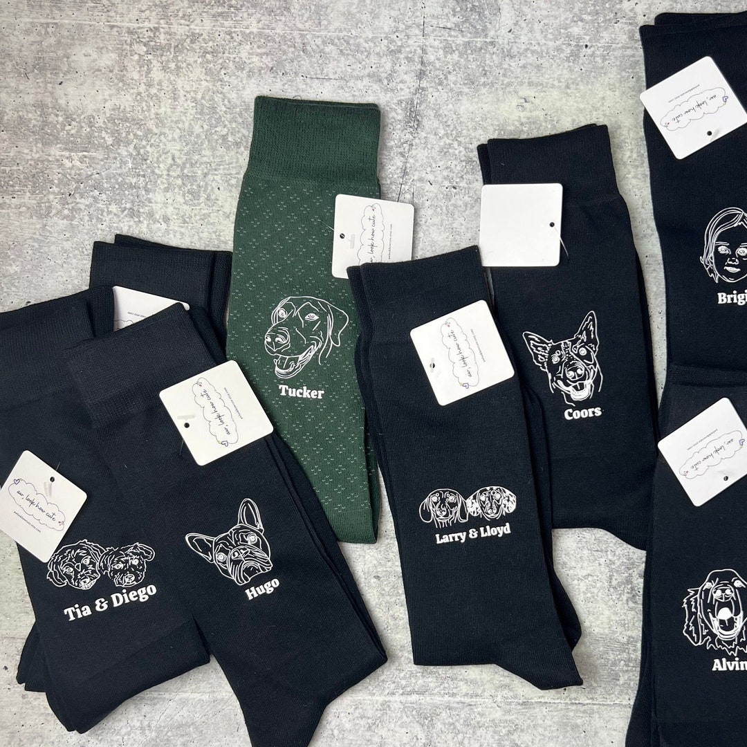 Custom Dog Portrait Socks Personalized Dress Socks Custom Etsy
