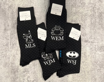 Personalized Groomsmen Sock Gift, Custom Groom Sock, Matching Wedding Party Outfit, Bachelor Mens Dress Sock, Golf Outing Gift, Corporate