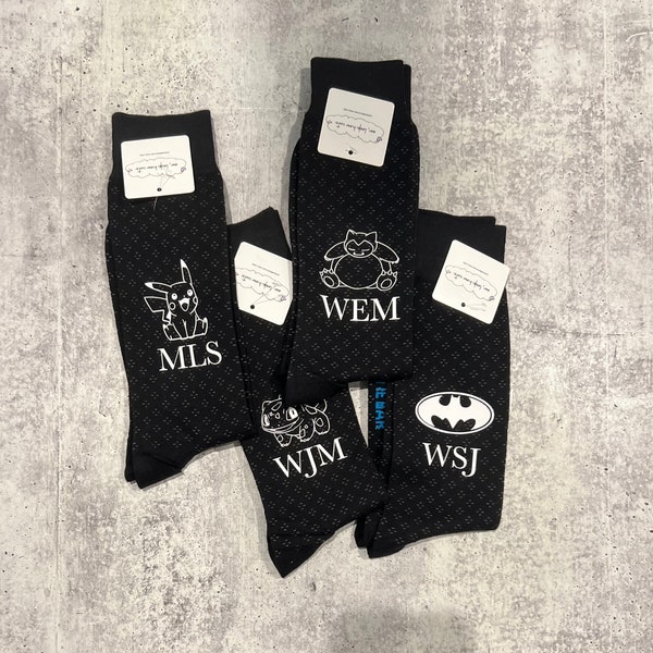 Personalized Groomsmen Sock Gift, Custom Groom Sock, Matching Wedding Party Outfit, Bachelor Mens Dress Sock, Golf Outing Gift, Corporate