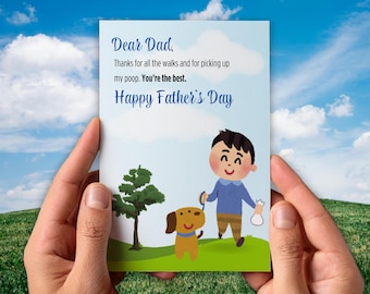 Dog Dad Father's Day Card: Funny Gift from the Dog (PDF Download 5x7in