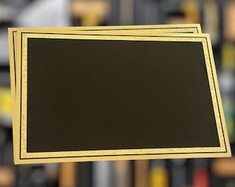 Engraved Brass Plated Steel Plaque Plate - Black & Gold (4x6 inches)