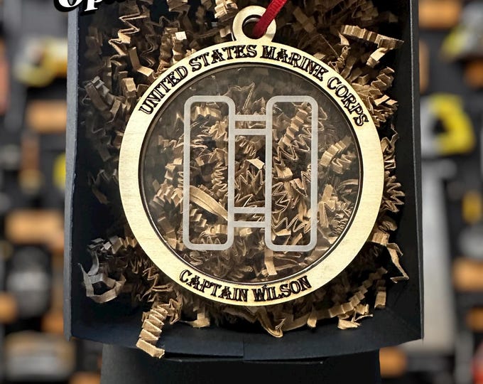 Personalized Military Rank Christmas Ornament - Custom Armed Forces Holiday Tree Decoration Gift