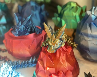 Articulated Mystery Baby Crystal Dragon  | Stim Toy | Fidget Toy Adult | 3d Printed Figures | Articulating Fidget Toys