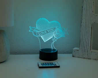 LED Lamp | I Love You | Illusion Lamp