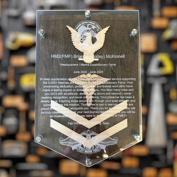 Personalized Military Rank Plaque Engraved Acrylic Maple Wood Army Veteran Retirement Promotion Gift Award