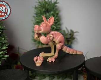 Articulated  Boxing Kangaroo | Stim Toy | Fidget Toy Adult | 3d Printed Figures | Articulating Fidget Toys