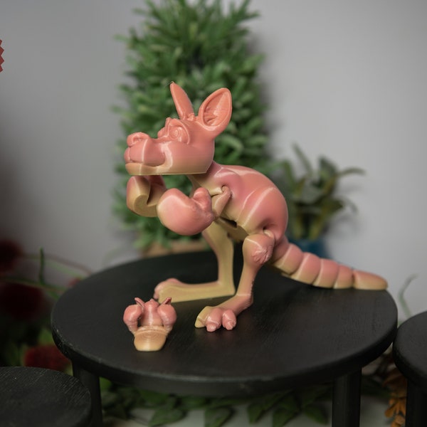 Articulated  Boxing Kangaroo | Stim Toy | Fidget Toy Adult | 3d Printed Figures | Articulating Fidget Toys