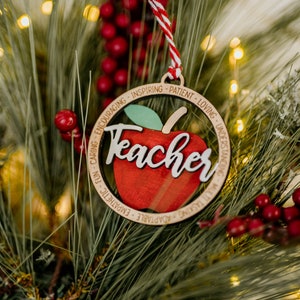 Teacher Ornament | Teacher Appreciation | Teachers Gift | Gifts for Teacher | Christmas Ornament | Personalized Gift | Christmas Gift