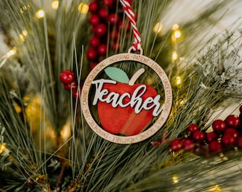 Teacher Ornament | Teacher Appreciation | Teachers Gift | Gifts for Teacher | Christmas Ornament | Personalized Gift | Christmas Gift