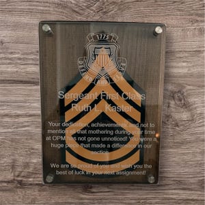 Personalized Military Award Plaque for Military PCS and Special Occasions