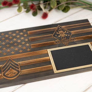 Handcrafted Wooden American Flag Plaque for Custom Military Awards ...