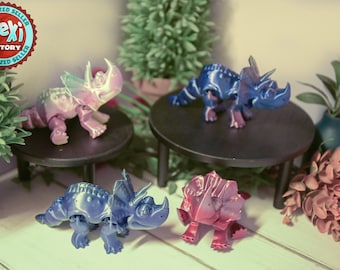 Articulated Triceratops | Stim Toy | Fidget Toy Adult | 3d Printed Figures | Articulating Fidget Toys