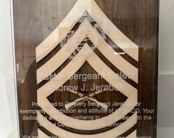 Personalized Acrylic Wood Plaque | Military Plaque | Award Plaque