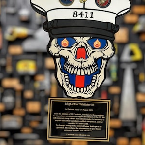 Custom Military Skull Plaque for Awards, Military PCS, and Personalized Gifts
