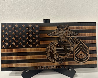 Military Branch Wooden American Desk flag | Military Plaque | Custom Award | Desk Plaque