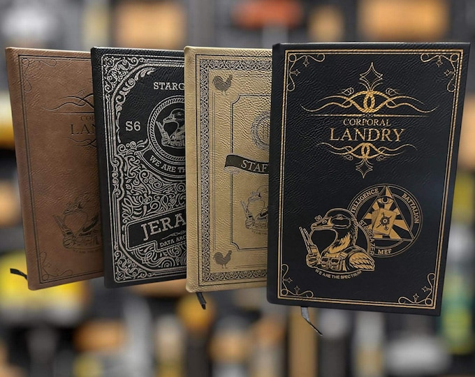 Personalized Military Emblem Faux Leather Journal - Vintage Design