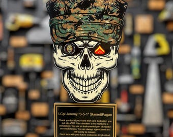 Personalized Military Skull Plaque: Award, PCS, Retirement, Promotion Gift for Army & Marine Corps