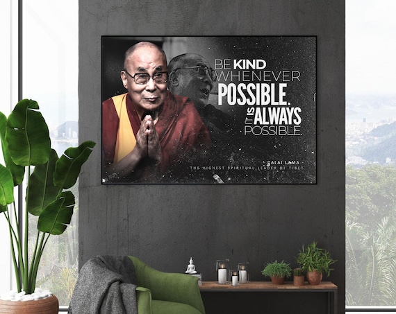 Dalai Lama Framed Canvas Wall Art Motivation Wall Art Decor Abstract Modern Wall Art Vintage Wall Art Modern Wall Art, Framed Ready-To-Hang
