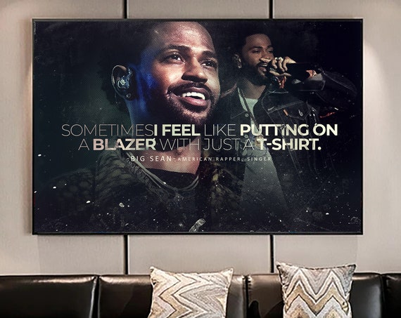 Big Sean Quote Album Poster, Hypebeast Poster, Hip Hop Poster, Urban Wall Art, Music Posters, Famous Hip Hop Artist, Framed Wall Decor Gift