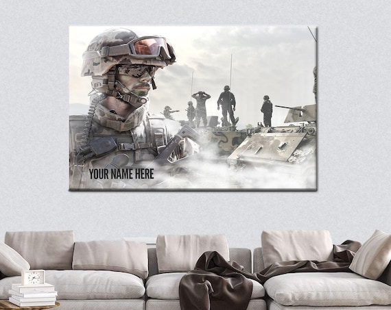 U.S. Army Wall Art, Personalized Name - Military Decor, Army, Military Gifts, Veteran Gifts, Military Retirement Gift, Patriotic Decor