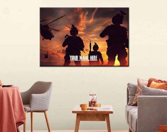 Personalized US Army Artwork Flag, Veteran Day Flag, Helicopter and American Flag, Custom Name Veteran Tag, Patriotic, Military Army Flag