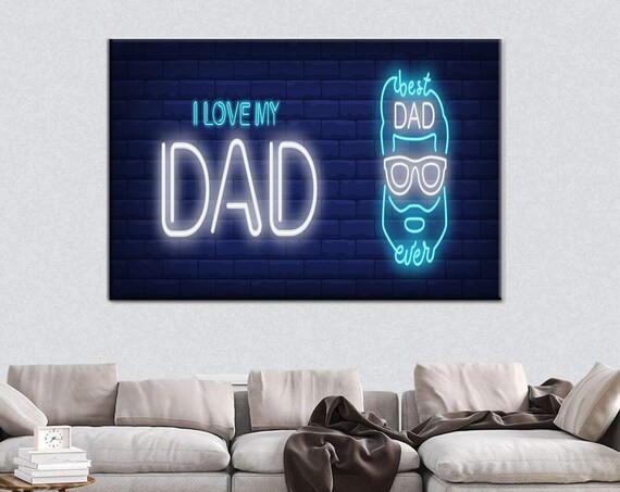 Best Dad Ever Canvas, Gift idea for dad - Dad Gift From Daughter, Son To Dad Poster, Fathers Day Gift, Funny Dad Poster, Wall Decor