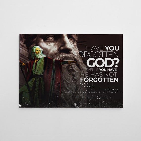 Moses Canvas, Biblical 10 Commandments, Vintage Art, Religious Gifts, Spiritual Art, Art Print, Bedroom Art, Framed Ready-To-Hang