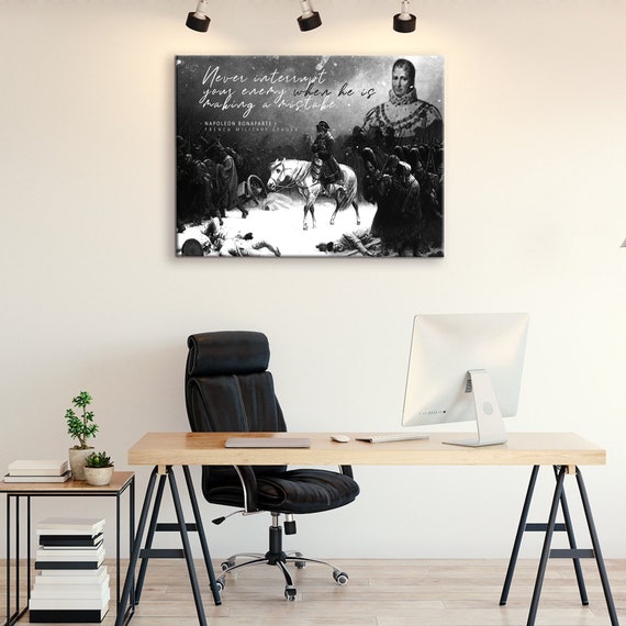 Napoleon Bonaparte- Wall Art Quote, Napoleon Bonaparte Decor Historical Print French History Home and Bedroom Canvas, Framed Ready-To-Hang