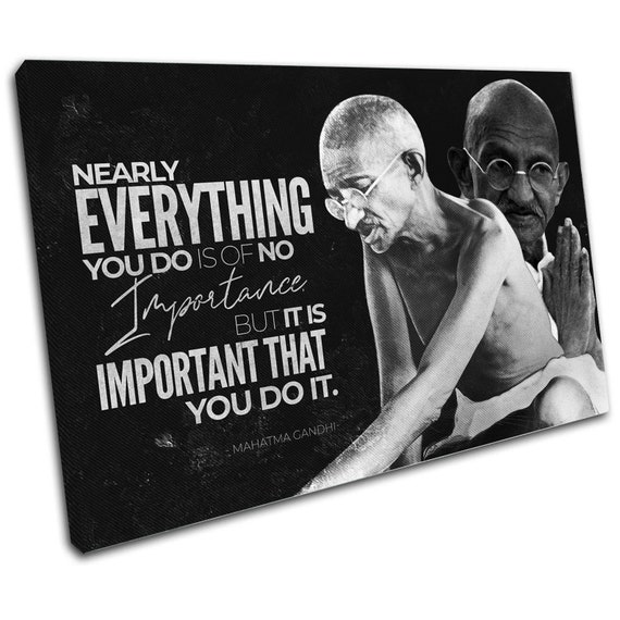 Mahatma Gandhi Legendary Indian Activist Motivational Quote, Quote Print, Printable Wall Art, office art, Gandhi, Framed Ready-To-Hang