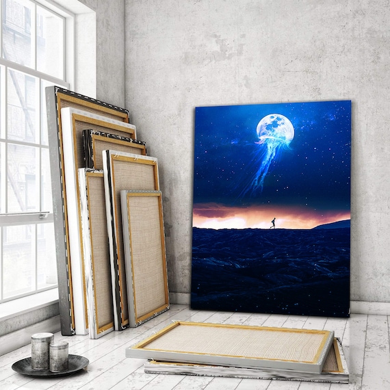 Inspirational Abstract Artwork | Jellymoon | Personalized Gift | Home decor wall art, for Office, for Home, for Work, Framed Ready-To-Hang