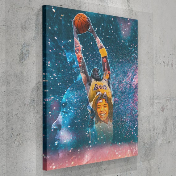 Kobe Portrait Designs Artwork | Kobe | Kobe Bryant | Kobe Bryant Canvas | Kobe Bryant Decal | Kobe Bryant Painting, Framed Ready-To-Hang