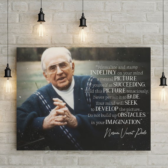 QUOTATION ART - ENTREPRENEUR Art – Motivation Norman Vincent Peale Quotes Art - Black White Art - Canvas Print Framed Wall Art - Positive