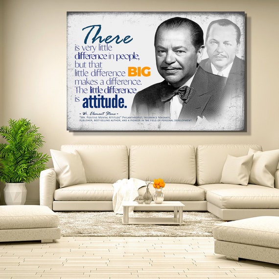 Trendy W Clement Stone Motivation / New Home Modern Decor Wall Art, Luxury, Trendy Wall Art, Living Room Decor, Framed Ready-To-Hang