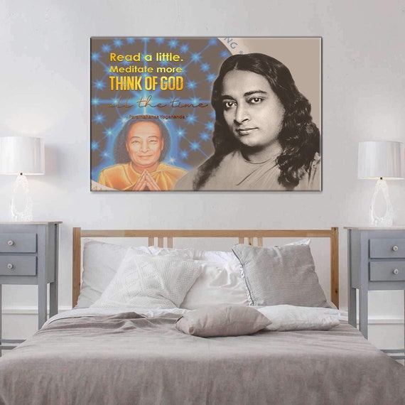 Paramahansa Yogananda | Indian, Spiritual Decor, Abstract Art, Guru, History, Meditation, Kids, Spa, Office, Bedroom, Framed Ready-To-Hang