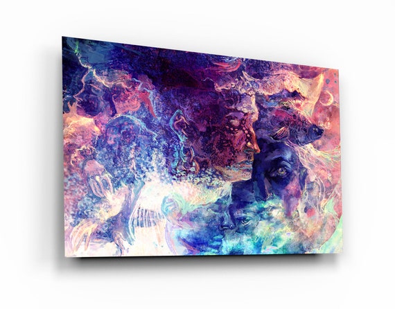 Modern Tempered Glass Printing Wall Art , Spiritual and Buddhist Wall Decor , Modern Wall Art, Extra Large Wall Art, Faces hidden. Fine Art