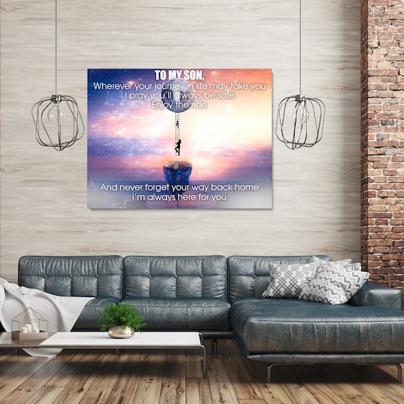 Gift For My Son | Home Decor Wall Art | Inspiration Wall Art For Kids Room | Canvas Wall Art | Gift To Son About Life, Framed Ready-To-Hang