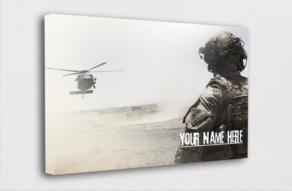 Custom Patriotic Print, American Wall Decor, Home Decor, Military Artwork, Art Print, Handmade, CANVAS WITH Wooden Frame, Made in the USA