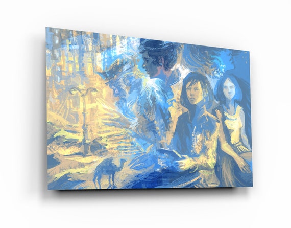 Premium Glass Wall Arts - Light Blue Original Glass Art - Exclusive Home Decor - Glass Art - Wall Art - Interior Design - Home Decor