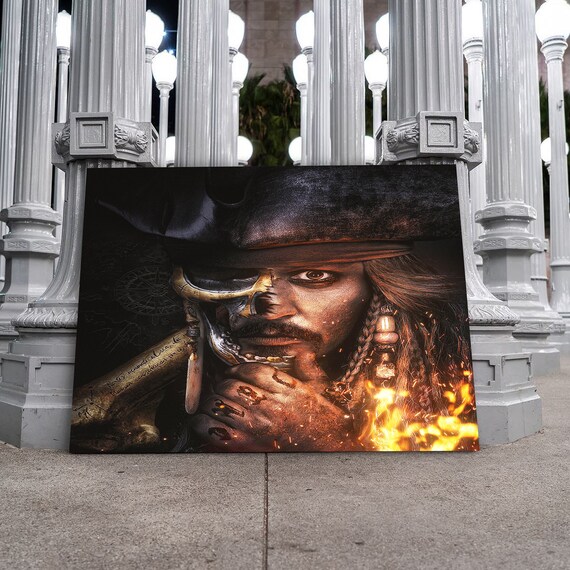 Jack Sparrow Art Print • Most Epic Kids Bedroom Decor Gift, Office Decor, Famous Pirates of the Caribbean, Framed Ready-To-Hang