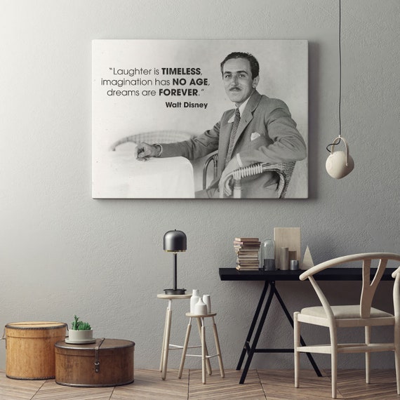 QUOTATION ART - ENTREPRENEUR Art – Motivation Walt Disney Quotes Art - Black White Art - Canvas Print, Framed Ready-To-Hang