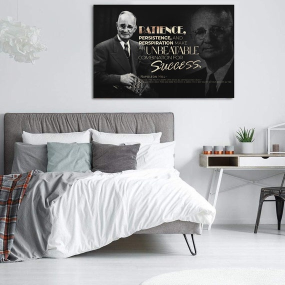 New Wall Art Modern Quote From Author Napoleon Hill, Office Decor, Famous Art Print, Canvas for office, Wall art, Framed Ready-To-Hang