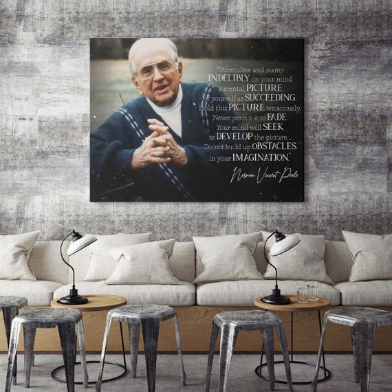 QUOTATION ART - ENTREPRENEUR Art – Motivation Norman Vincent Peale Quotes Art - Black White Art - Canvas Print, Framed Ready-To-Hang