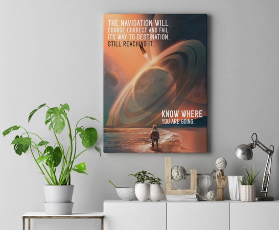 WOW Quoted wall art gift for men | Gift for him | Personalized, Printable wall art with illustration quote. NASA, Framed Ready-To-Hang