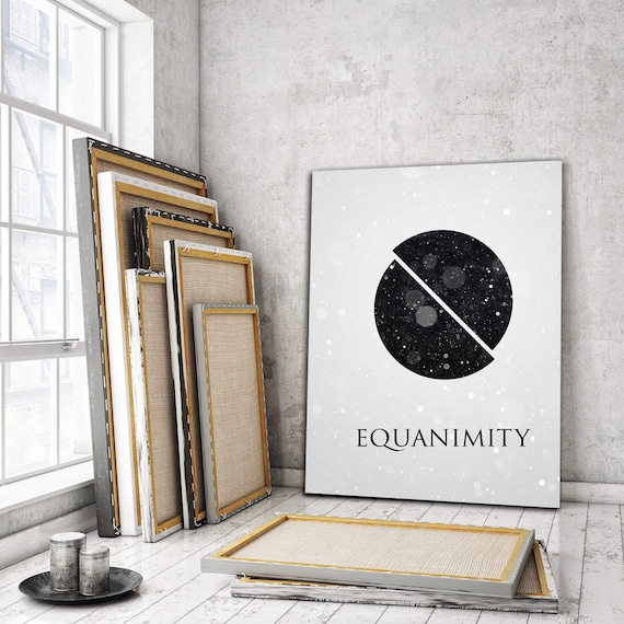 Modern Office Decor, "Equanimity" Inspirational and Abstract Canvas Art Home Decor, Framed Ready-To-Hang