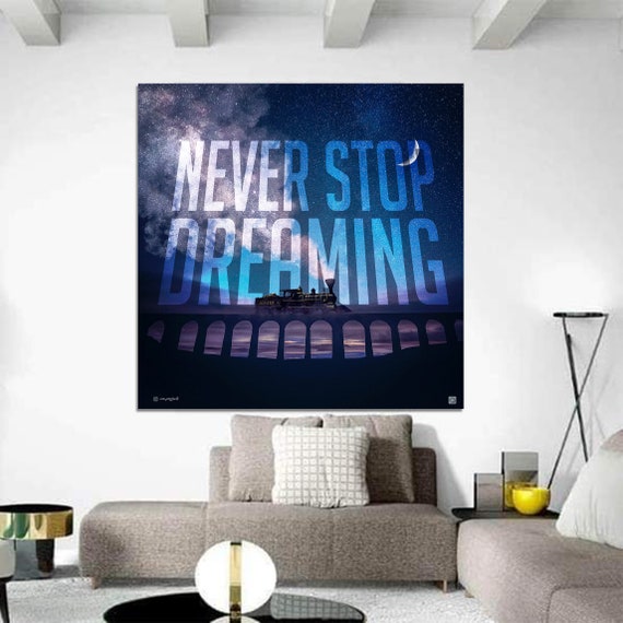 Inspirational Wall Decor, Nursery Wall Decor, Bedroom Decor, Abstract Wall Art Home/Office Decor - Dreaming Futuristic Expressionism Artwork