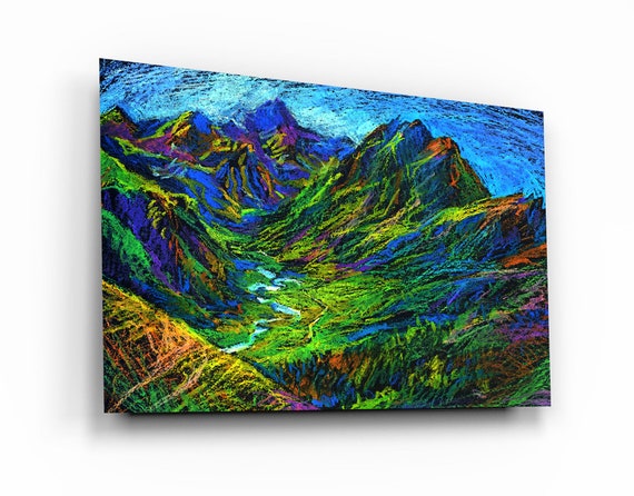 Premium Glass Wall Arts - Mountain Wall Art - Housewarming Gift - Exclusive Home Decor - Glass Art - Wall Art - Interior Design - Home Decor