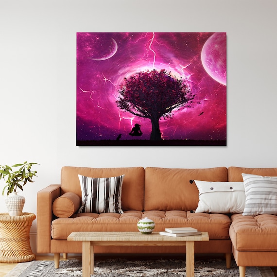 Tree And Lightning Art / Personalized Wall Art Home Decor/ Gift For Men, Gift For Her • Framed Ready-To-Hang Abstract Art Made in U.S.A.
